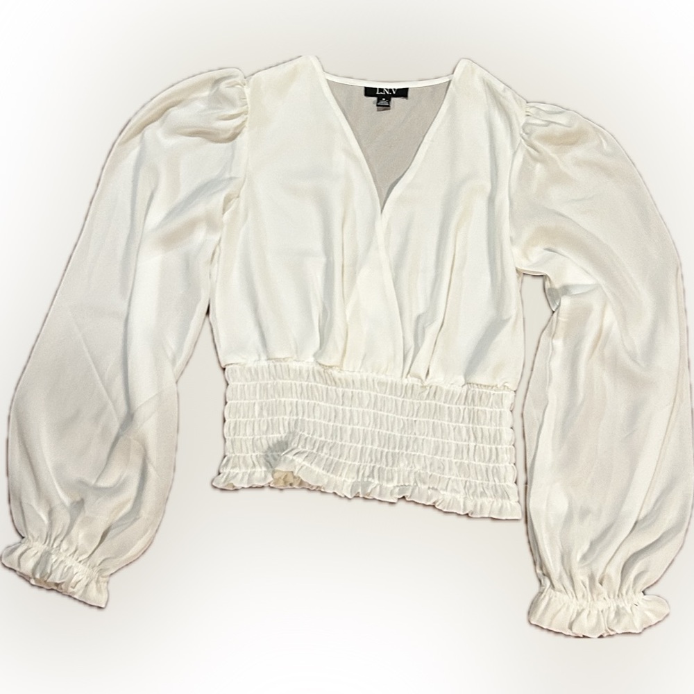 White Long Sleeve Blouse - Picture 2 of 7